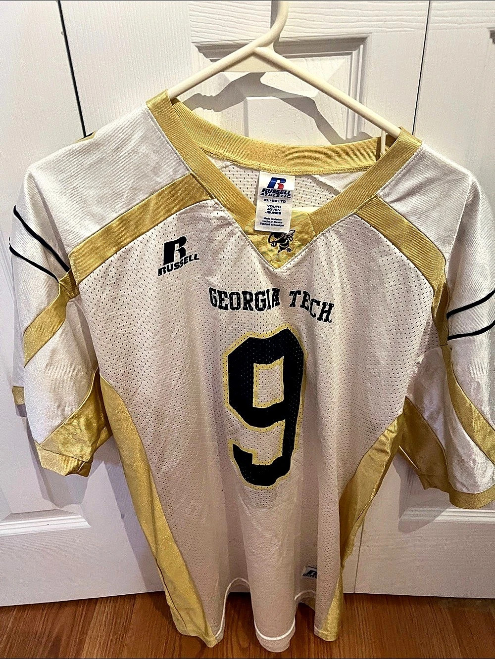 Russell Athletic Georgia Tech #9 football jersey White & Gold XL
